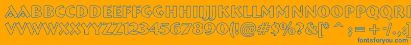 フォントABremenbldotl – オレンジの背景に青い文字