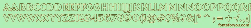 Шрифт ABremenbldotl – коричневые шрифты на зелёном фоне