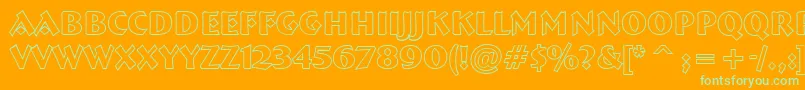 Czcionka ABremenbldotl – zielone czcionki na pomarańczowym tle
