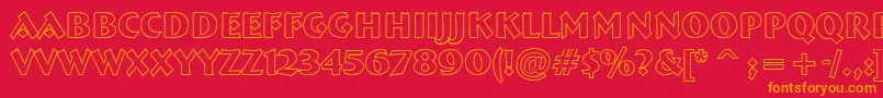 Fonte ABremenbldotl – fontes laranjas em um fundo vermelho