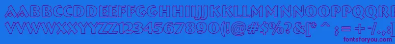 ABremenbldotl-Schriftart – Violette Schriften auf blauem Hintergrund