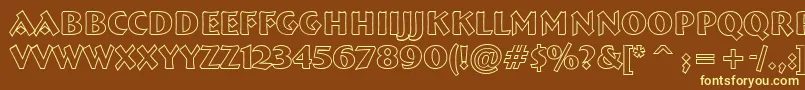 ABremenbldotl-Schriftart – Gelbe Schriften auf braunem Hintergrund