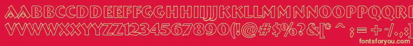 ABremenbldotl Font – Yellow Fonts on Red Background