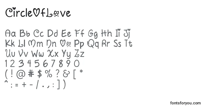 Fuente CircleOfLove - alfabeto, números, caracteres especiales