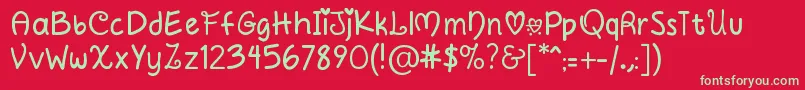 CircleOfLove Font – Green Fonts on Red Background
