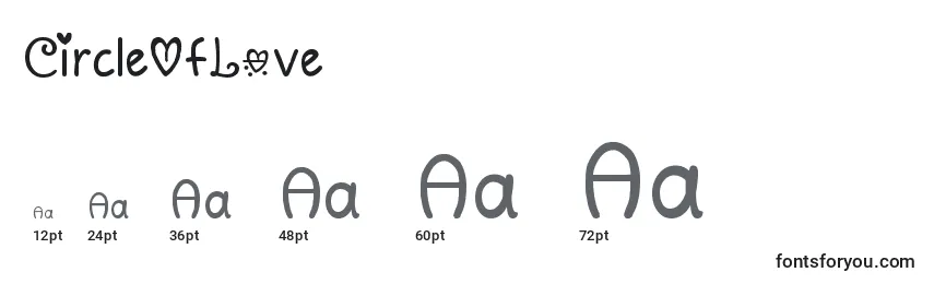 CircleOfLove Font Sizes