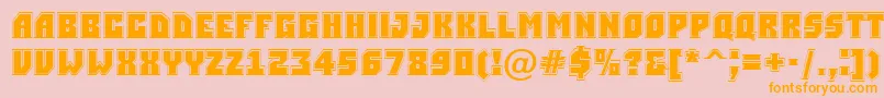 Simplergr-Schriftart – Orangefarbene Schriften auf rosa Hintergrund