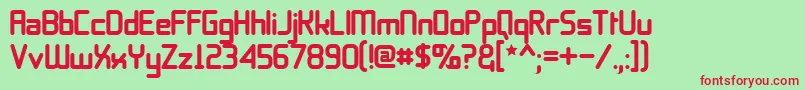 11s0blt Font – Red Fonts on Green Background