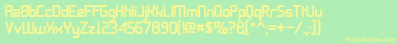 フォント11s0blt – 黄色の文字が緑の背景にあります
