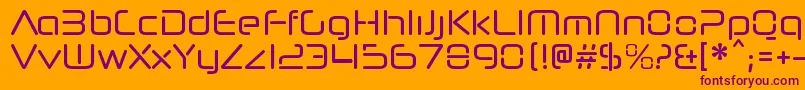 NeuropolnovacdRegular-Schriftart – Violette Schriften auf orangefarbenem Hintergrund
