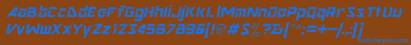 NimroddisplaysskItalic Font – Blue Fonts on Brown Background
