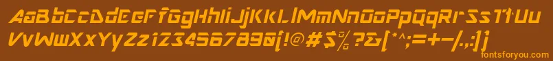 NimroddisplaysskItalic Font – Orange Fonts on Brown Background