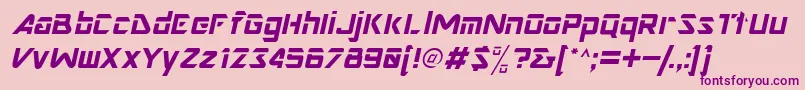 フォントNimroddisplaysskItalic – ピンクの背景に紫のフォント