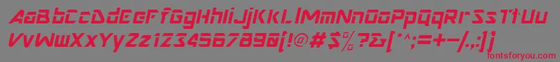 フォントNimroddisplaysskItalic – 赤い文字の灰色の背景