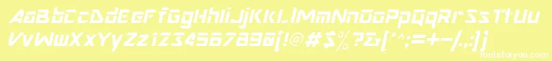 NimroddisplaysskItalic Font – White Fonts on Yellow Background