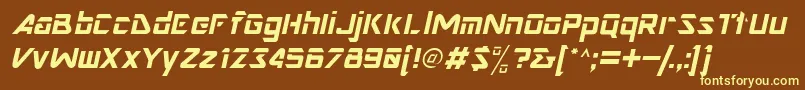 NimroddisplaysskItalic Font – Yellow Fonts on Brown Background