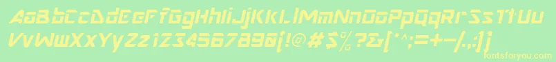 NimroddisplaysskItalic Font – Yellow Fonts on Green Background