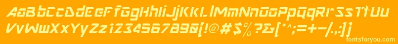 NimroddisplaysskItalic Font – Yellow Fonts on Orange Background