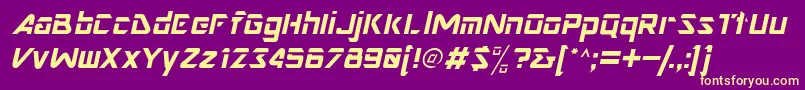 NimroddisplaysskItalic Font – Yellow Fonts on Purple Background