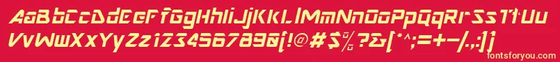 NimroddisplaysskItalic Font – Yellow Fonts on Red Background