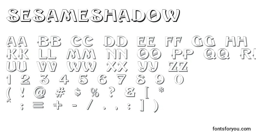 Шрифт SesameShadow – алфавит, цифры, специальные символы