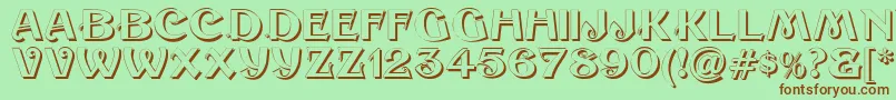 SesameShadow Font – Brown Fonts on Green Background