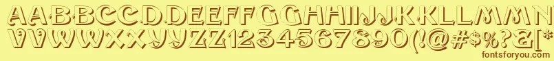 SesameShadow-fontti – ruskeat fontit keltaisella taustalla