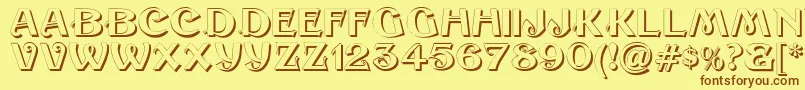 SesameShadow Font – Brown Fonts on Yellow Background