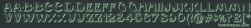 SesameShadow-fontti – vihreät fontit mustalla taustalla