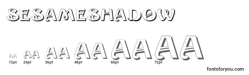 Größen der Schriftart SesameShadow