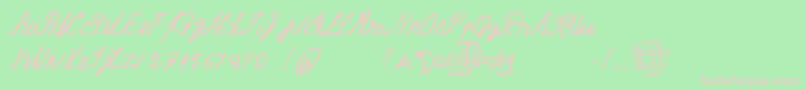 Fonte JackTheRipperDearBossFont – fontes rosa em um fundo verde