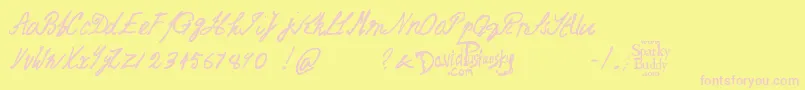 JackTheRipperDearBossFont-Schriftart – Rosa Schriften auf gelbem Hintergrund