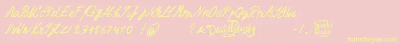 JackTheRipperDearBossFont Font – Yellow Fonts on Pink Background