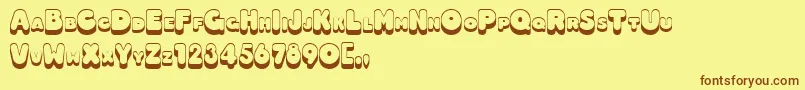 3Dhotdog Font – Brown Fonts on Yellow Background