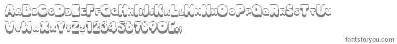 3Dhotdog-fontti – harmaat kirjasimet valkoisella taustalla