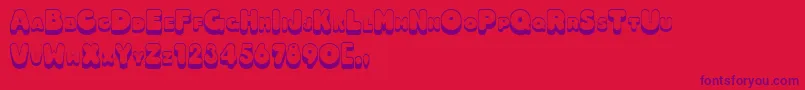 3Dhotdog-Schriftart – Violette Schriften auf rotem Hintergrund