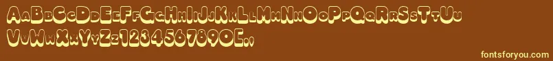 3Dhotdog Font – Yellow Fonts on Brown Background