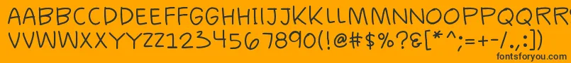 K26casualcomics-Schriftart – Schwarze Schriften auf orangefarbenem Hintergrund