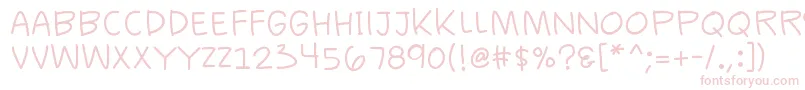 K26casualcomics-Schriftart – Rosa Schriften auf weißem Hintergrund