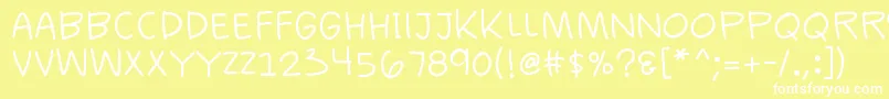 フォントK26casualcomics – 黄色い背景に白い文字