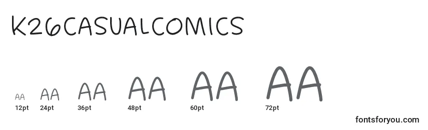 Größen der Schriftart K26casualcomics