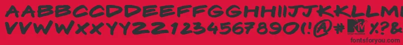 Komix Font – Black Fonts on Red Background
