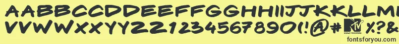 Komix-Schriftart – Schwarze Schriften auf gelbem Hintergrund
