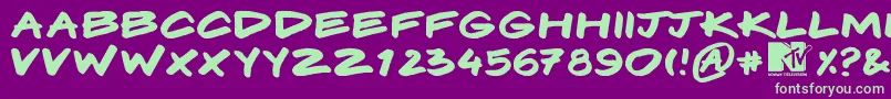 Komix Font – Green Fonts on Purple Background