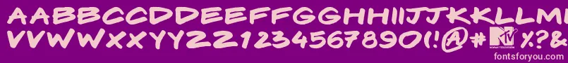 Komix Font – Pink Fonts on Purple Background