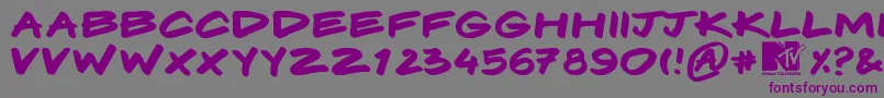 Komix Font – Purple Fonts on Gray Background