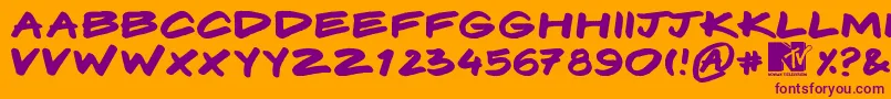 フォントKomix – オレンジの背景に紫のフォント