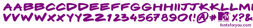 フォントKomix – 白い背景に紫のフォント