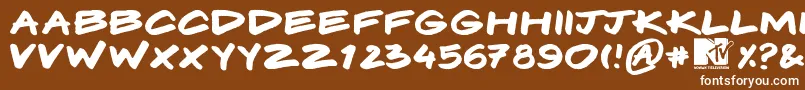Komix Font – White Fonts on Brown Background