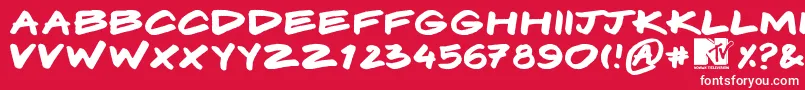 Komix Font – White Fonts on Red Background